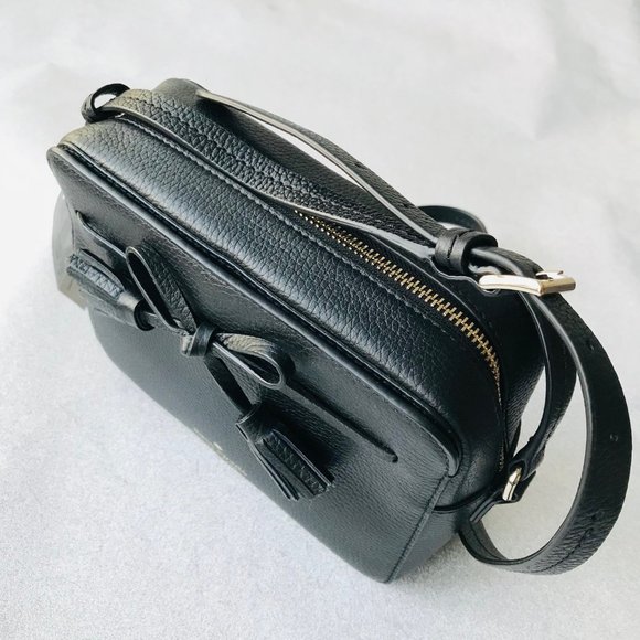 Kate Spade Hayes  Black Pebbled Leather Camera Crossbody Bag - Picture 6 of 16
